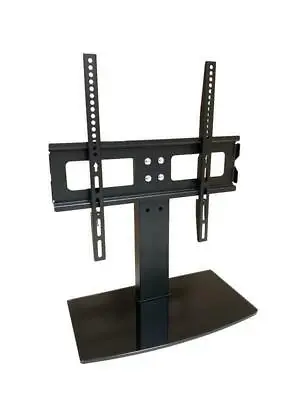 For LOGIK L40AFE21 Table Top High Gloss Glass TV Stand Black • £49.99