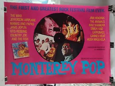 MONTEREY POP ORIGINAL UK Quad Movie Poster 1968 • $50