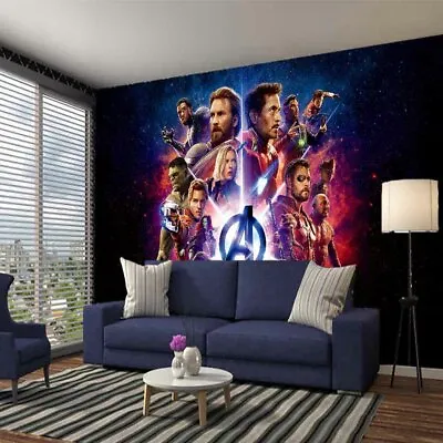 Marvel Characters Full Wall Mural Photo Wallpaper Printing 3D Decor Kid Home • $268.39