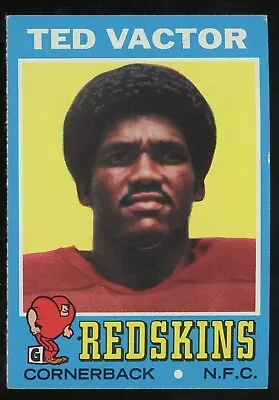 $45 • Buy 1971 Topps BLANK BACK ERROR #159 Ted Vactor VERY RARE Washington Redskins