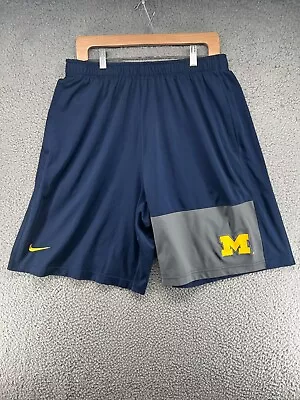 Michigan Wolverines Nike Shorts Mens XL Blue Basketball Dri-Fit • $24.98
