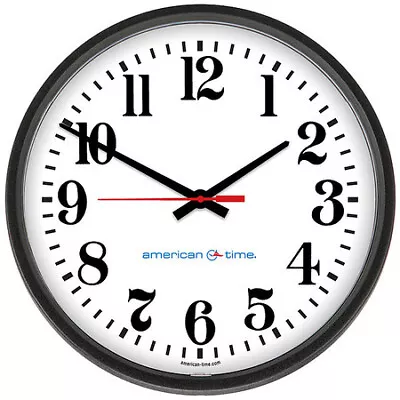 American Time E56basd324g 13-1/8  24 Hour Face Wall Clock Black • $60.39