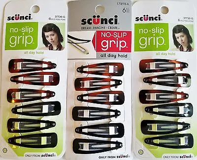Scunci 2  No-Slip GripNo Damage No Tangle Hair Clippies Metal Snap Clip 18 Clips • $10.13