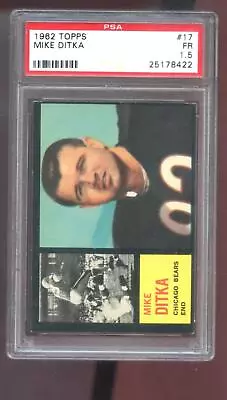 1962 Topps #17 Mike Ditka ROOKIE RC PSA 1.5 Graded Football Card Chicago Bears • $259.96