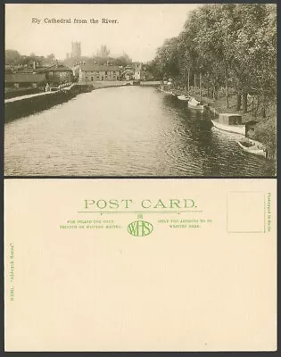 Ely Cathedral From The River Scene Boats Houseboat Cambridgeshire Old Postcard • £5.99