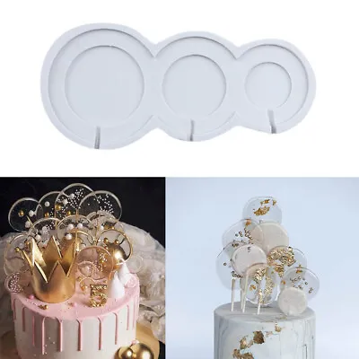 Round Silicone Fondant Cake Mold Chocolate Mould Lollipop Lolly Candy Baking DIY • £3.99