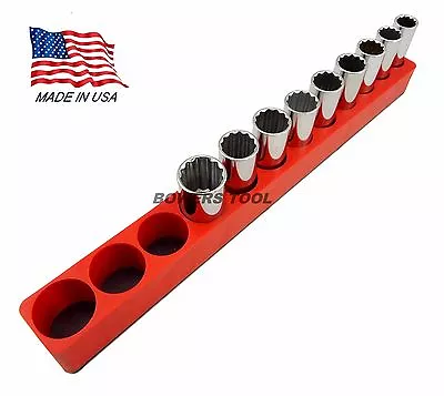 Mechanics Time Saver 3/8 Drive Magnetic Deep Socket Holder SAE Organizer MTS USA • $22.98