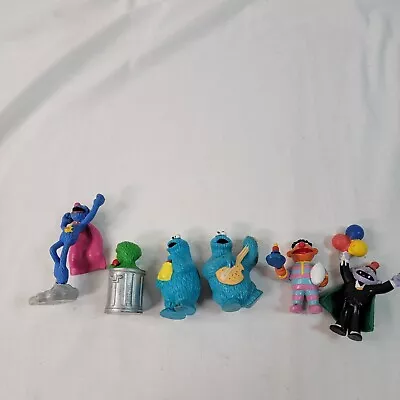 Vintage LOT Of 6 SESAME STREET Figures Cookie Monster Oscar Super Grover Ernie • $25