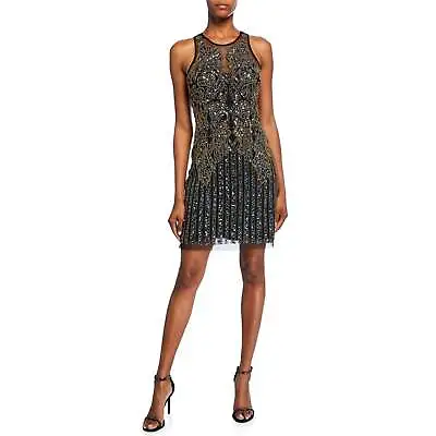 Aidan Mattox Womens Embellished Sleeveless Cocktail Dress Size 0 • $105.60