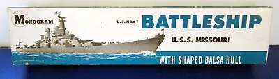 Vintage 1946 Monogram U.S.S. MISSOURI  Big MO  Wood Model Kit RARE! • $49