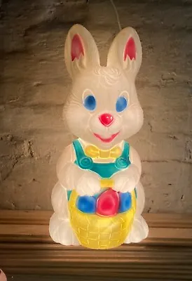 Vintage Easter Bunny Rabbit Blowmold General Foam Plastics 19  Basket Eggs • $39.99