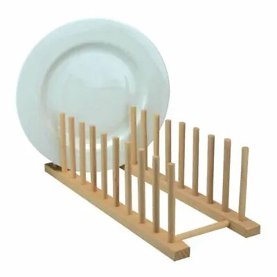 £7.19 • Buy Wooden Wood Kitchen Dish Plate Drying Drainer Draining Board Rack Stand Holder