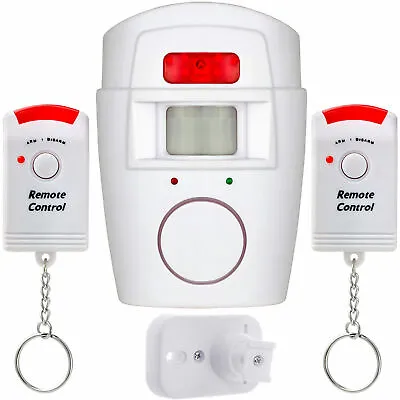 Wireless Pir Motion Sensor Alarm 2 Remote Control Ideal Shed Home Garage Caravan • £5.99