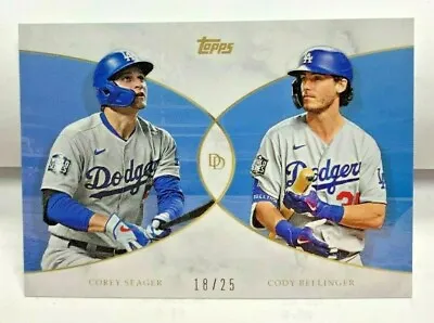 Corey Seager / Cody Bellinger 2021 Topps On Demand Dynamic Duals BLUE #'d 18/25 • £28.04