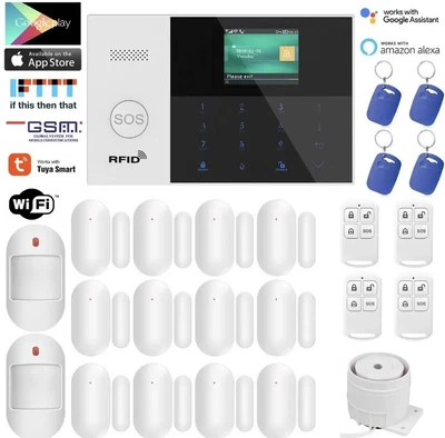 $99.99 • Buy Y26 WiFi Cloud APP GSM Tuya Wireless IR Home House Security Alarm Burglar System