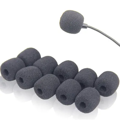 10pcs Practical Small Black Microphone Headset Windscreen Sponge Foam Mic Cover • $5.59