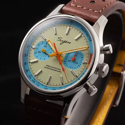 Seagull Sugess ST1901 Panda 40mm Light Blue V2 Racing Chronograph Sapphire 1963 • $360