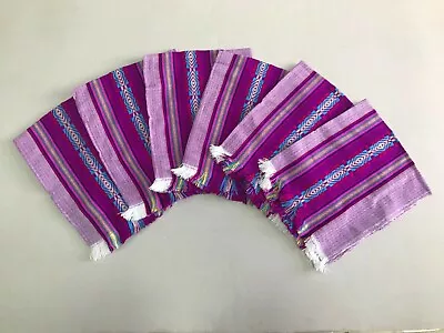 6 Piece Set Mexican Xlarge Napkins  Table Place Mat  25  X 18     Purple 1 • $22