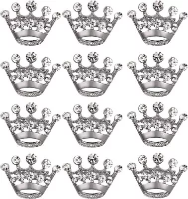 12PCS Crown Brooches For Women - Elegant Rhinestone Pageant Crown Mini Queen Dec • $38.75