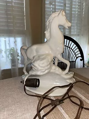 Vintage Maddux Of California 1950's White Horse Television Lamp Needs Rewired • $29