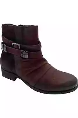 Miz Mooz Leather Wide Width Ankle Boots-Scarborough-Merlot-38W(7.5-8W)-A565538 • $69.99