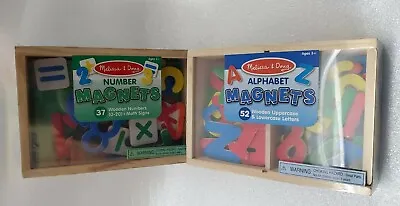 Melissa & Doug Wooden Magnetic Alphabet Upper & Lowercase Letters. Numbers Lot. • $24.99