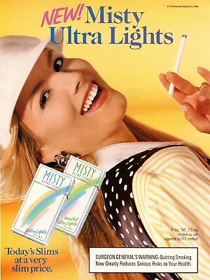1993 Magazine AD New MISTY ULTRA LIGHT Cigarettes  Pretty Girl  110522 • $7.48
