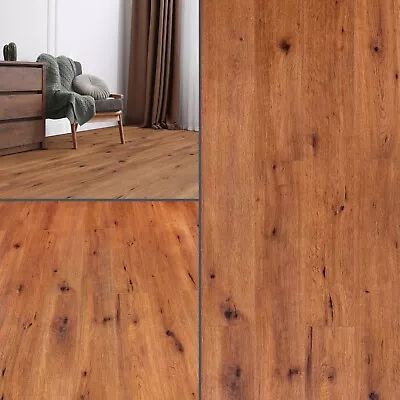 Dark Oak Laminate Flooring 8mm Thick Natural Textured Wood Flooring V Groove AC4 • £41.77