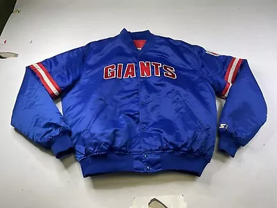 Vintage NFL Starter Satin Jacket New York Giants Bomber Mens XXL • $99.99