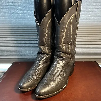 VTG Abilene Men’s 10.5D Cowboy Boots Grey Sharkskin Leather USA Made Style 6720 • $109