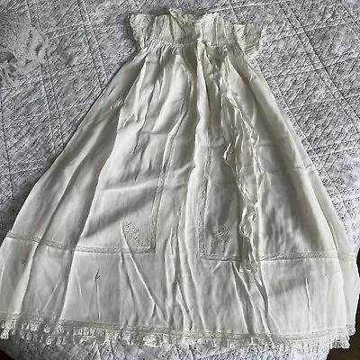 £17.99 • Buy Heirloom Antique Ivory Vintage Christening Gown Exquisite Fabric Lace Embroidery
