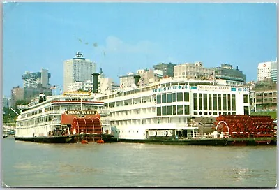 Postcard: Steamers Delta Queen And Mississippi Queen Memphis Downtown Harb A160 • $3.49