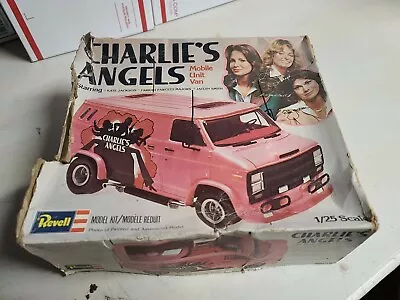 Vintage 1977 Revell Charlie's Angels Pink Mobile Unit Van Model Kit • $90