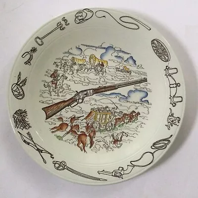 Vintage 50s Vernon Kilns Frontier Days Winchester 73 Hand Painted Chop Plate 14  • $100