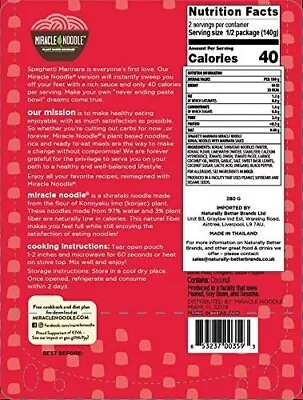 Miracle Noodle - Ready To Eat - Meal Spaghetti Marinara - Case Of 6 9.9 Oz • $42.99