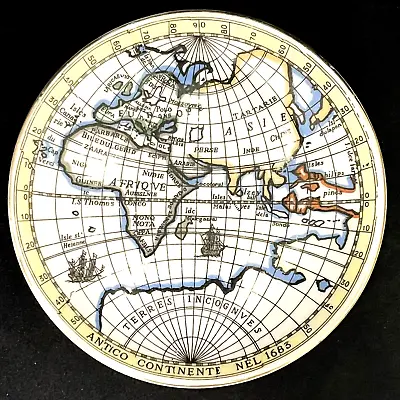 World Map Coaster Trinket Dish Antique Antichi Planisferi Fornasetti Design • $19.99