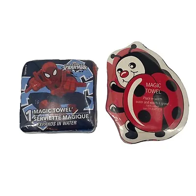 Spider-Man Marvel Magic Towel Washcloth NEW Ladybug Magic Towel 2 Piece • $8.24