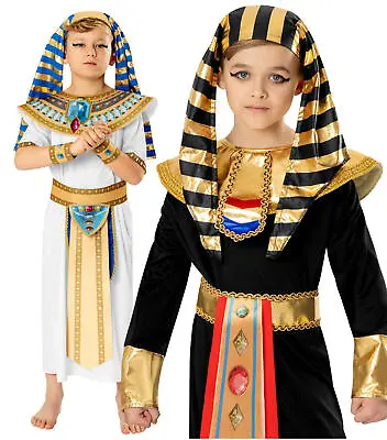 £18.97 • Buy Boys Kids Egyptian Pharaoh Egypt King Book Week Fancy Dress Costume Outfit 3-8