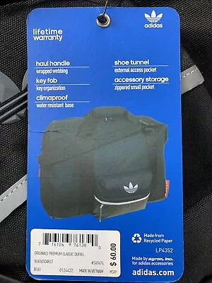 $60 • Buy Adidas Premium Classic Duffel Bag Black/Scarlet LP4352 Shoe Tunnel