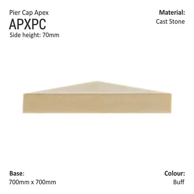 Apex Pier Cap 700mm X 700mm Cast Stone 3 Colours Free UK Mainland Delivery • £164.99