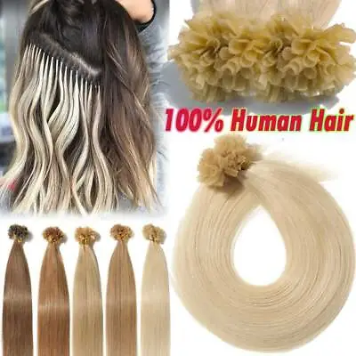 200 Strands Nail Tip U Tip Keratin Pre Bonded Real Remy Human Hair Extensions • $36.07