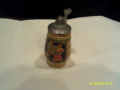 Vintage Small Wetern Germany Stein-approx. 4.5  Tall With Hinged Lid • $1.50