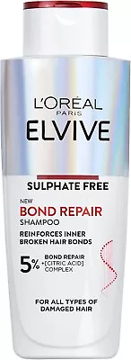 L'OREAL Paris ELVIVE Sulphate-Free Bond Repair Damaged Hair Shampoo 200ml - NEW • £7.45