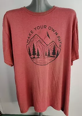 2XL Make Your Own Path Men's Distressed T-shirt Mountains 1487 • $5.59