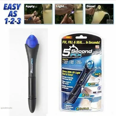 £3.55 • Buy 5 Second UV Light Fix Liquid Plastic Welding Compound Glue Repair Pen Tool-