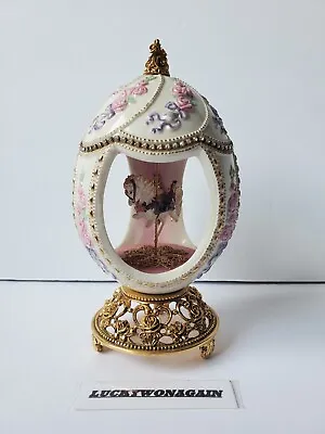 Franklin Mint House Of Faberge Porcelain Musical Carousel Egg READ (VIDEO) • $49.99