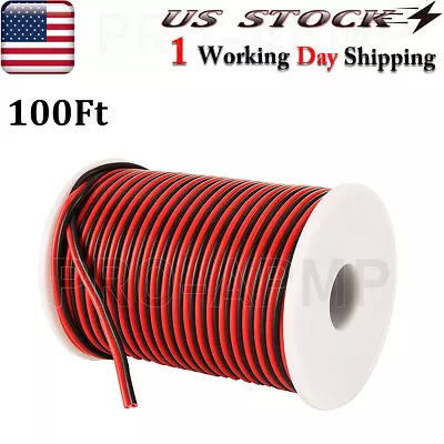 PSEQT Marine Boat LED Lights Wire 100ft/30M 22AWG 2pin Extension Wiring Harness • $19.96