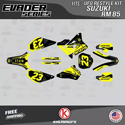 $54.99 • Buy Graphics Kit For Suzuki RM85 (2001-2023) UFO RESTYLE EVADER-Yellow