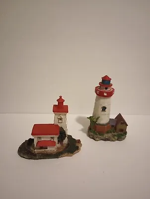 Vintage K's Collection Set Of 2 Miniature Lighthouse Figurines • $16.99