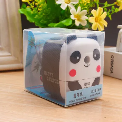 Cute Cartoon Animals Pencil Sharpener Panda Hand Crank Manual Pen Cutter T P SN❤ • £7.03